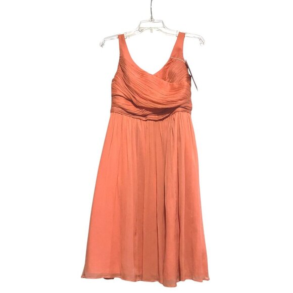 J Crew Silk Midi Dress 4 Draped Ruched Preppy Minimalist Luxury HOCO 100% Silk - Picture 2 of 10